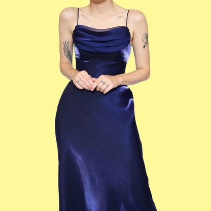 Beautiful silky blue slip evening dress UK 8