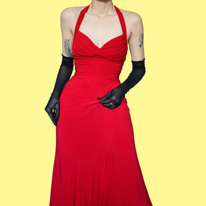 Super stretchy red evening dress UK 12