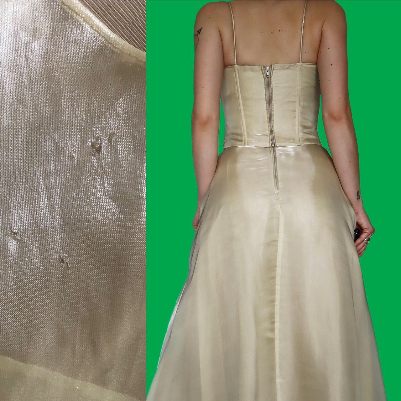 Beautiful silky organza yellow 2 piece top & skirt set UK S