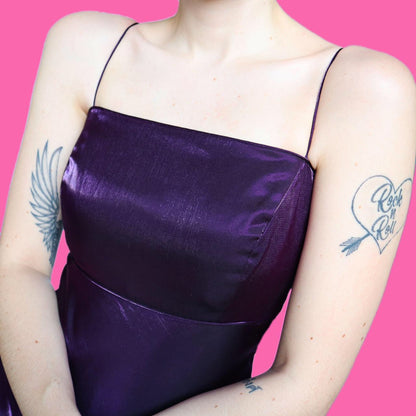Stunning silky purple evening dress UK 10