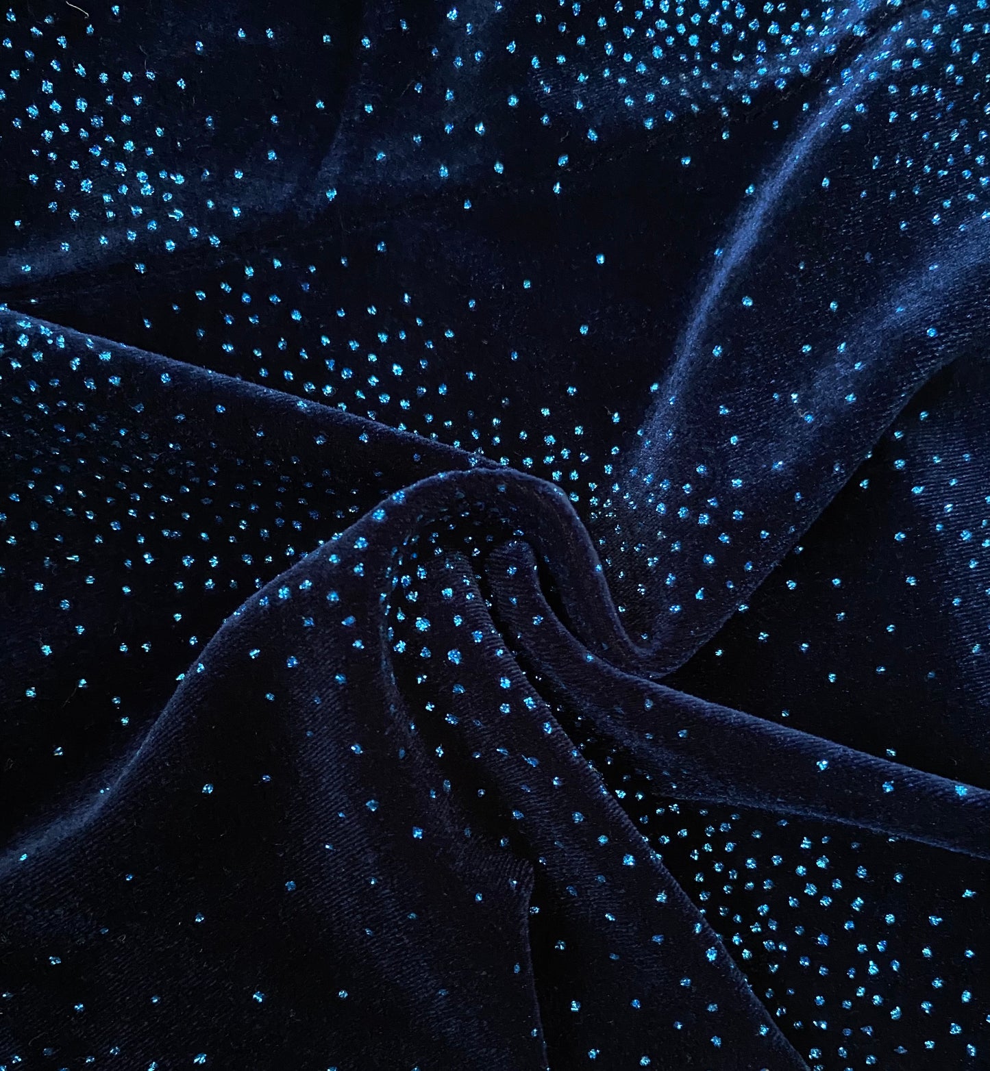 Navy blue glittery velvet stretch evening dress UK 12