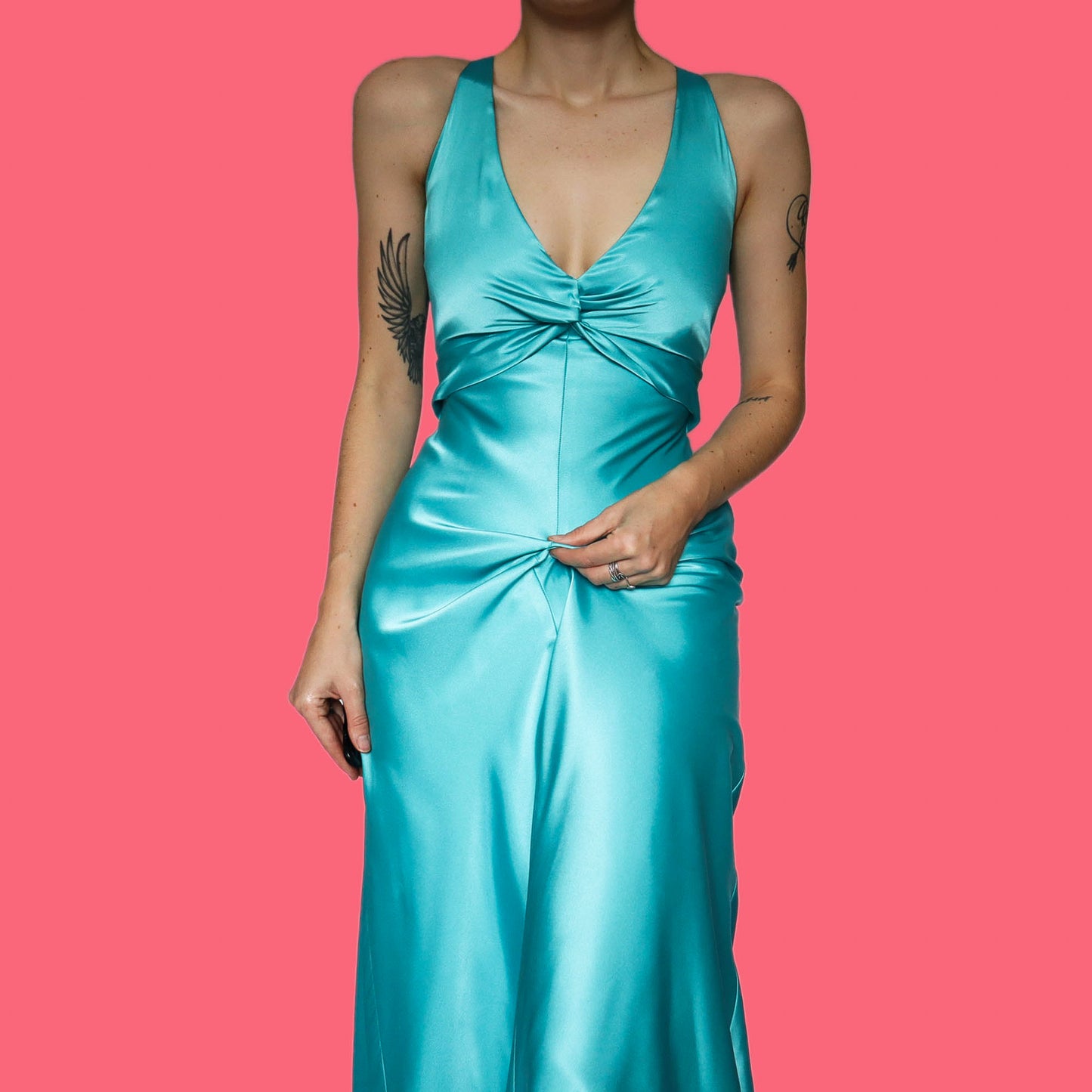 Silky sapphire evening dress UK 8