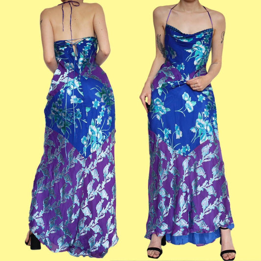 Beautiful silk blend floral slip dress UK 12