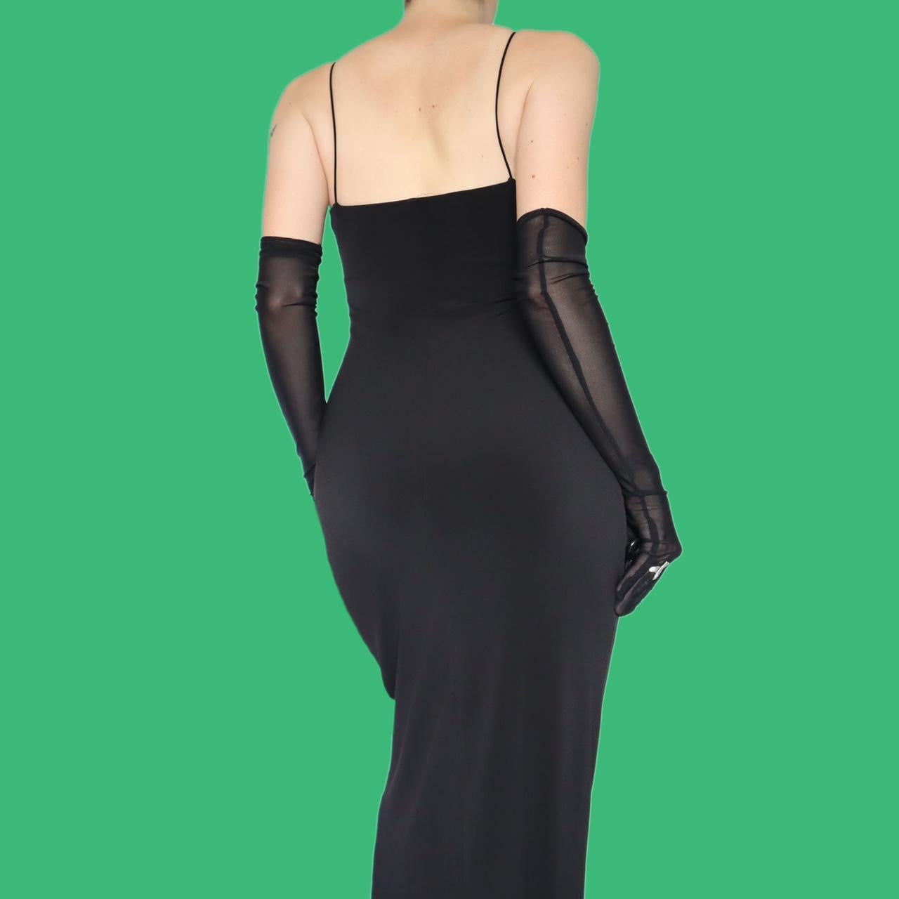 Black stretch maxi dress UK 10