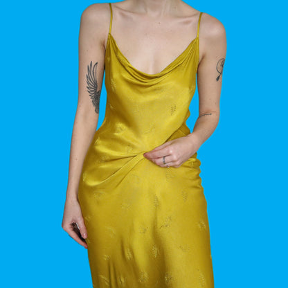 Beautiful mustard slip evening dress UK 14