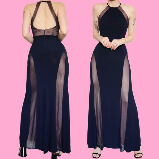 Beautiful navy stretch bodycon evening dress UK 8