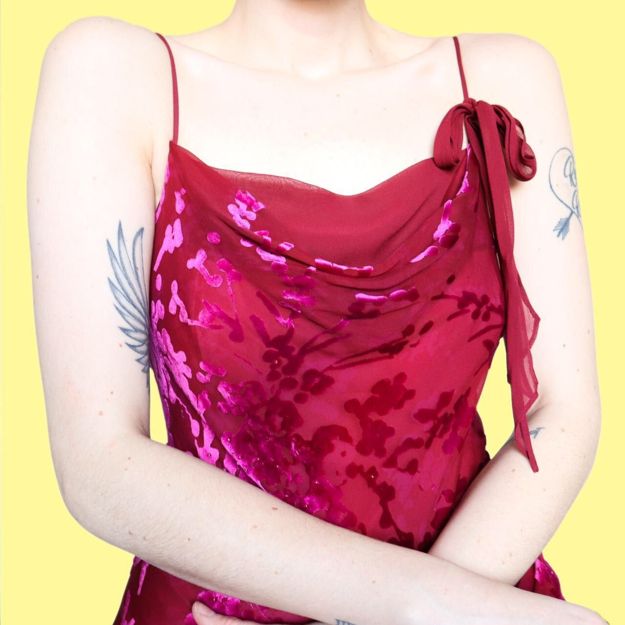 Beautiful silk blend velvet devore slip dress UK 14