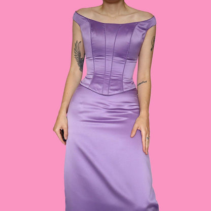 Beautiful lilac 2 piece corset & skirt set UK 8