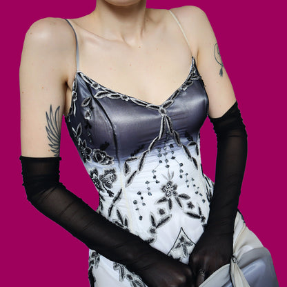 YVE London 100% silk evening dress UK 12