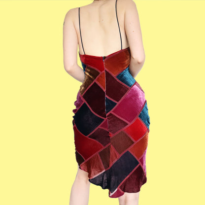 Cute silk blend velvet mini dress UK 6