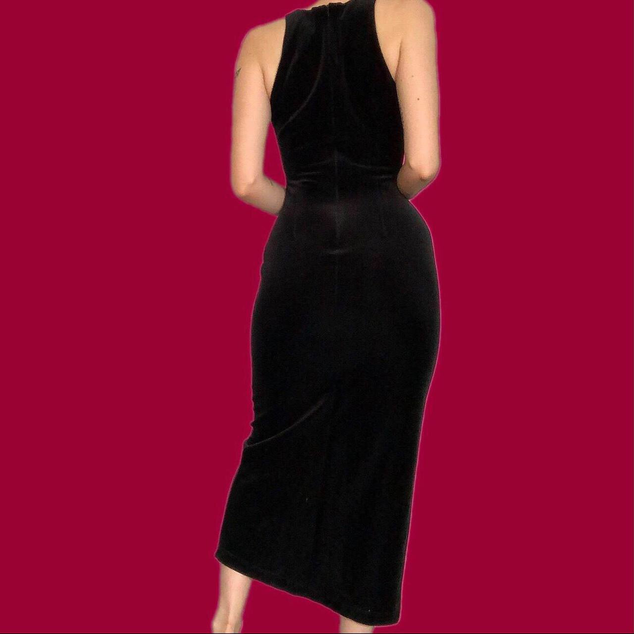 Stunning black velvet stretch evening dress UK 10
