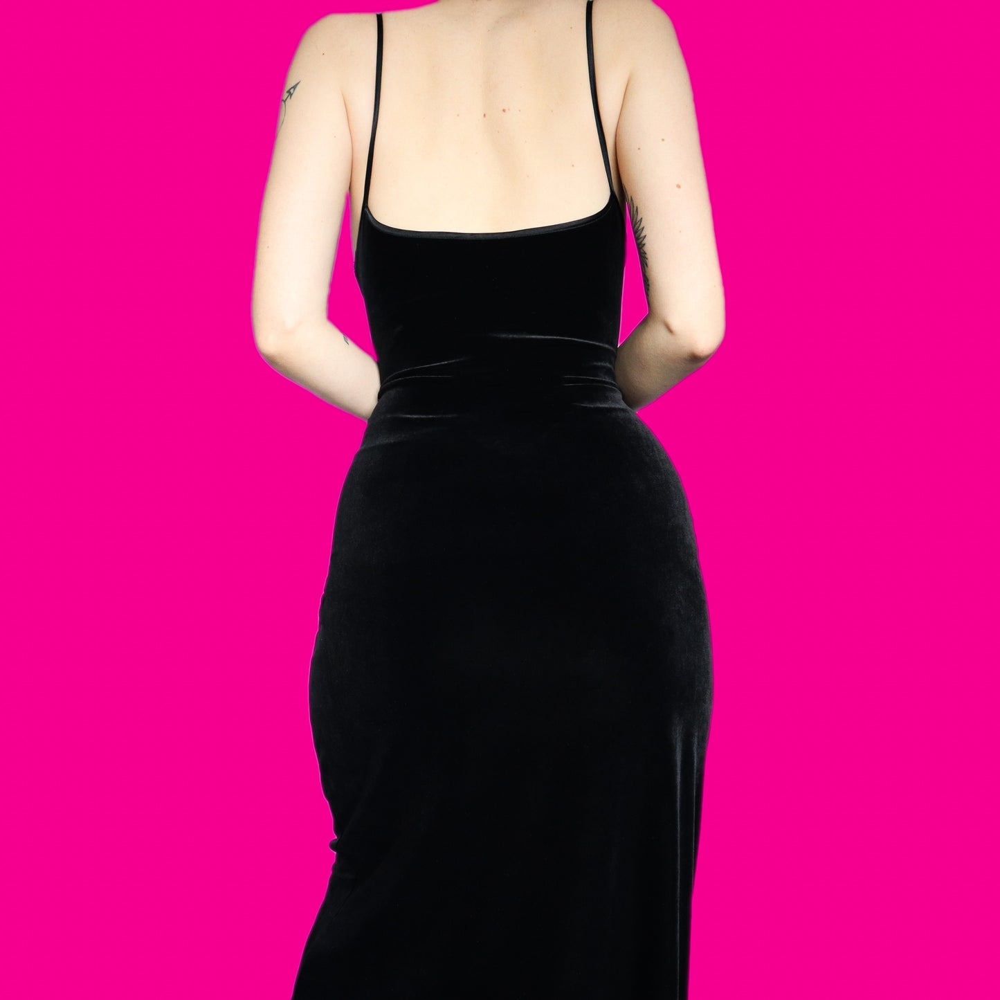 Beautiful black velvet stretch maxi dress UK 14