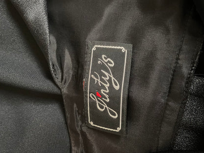 Black diamanté fitted evening dress UK 12