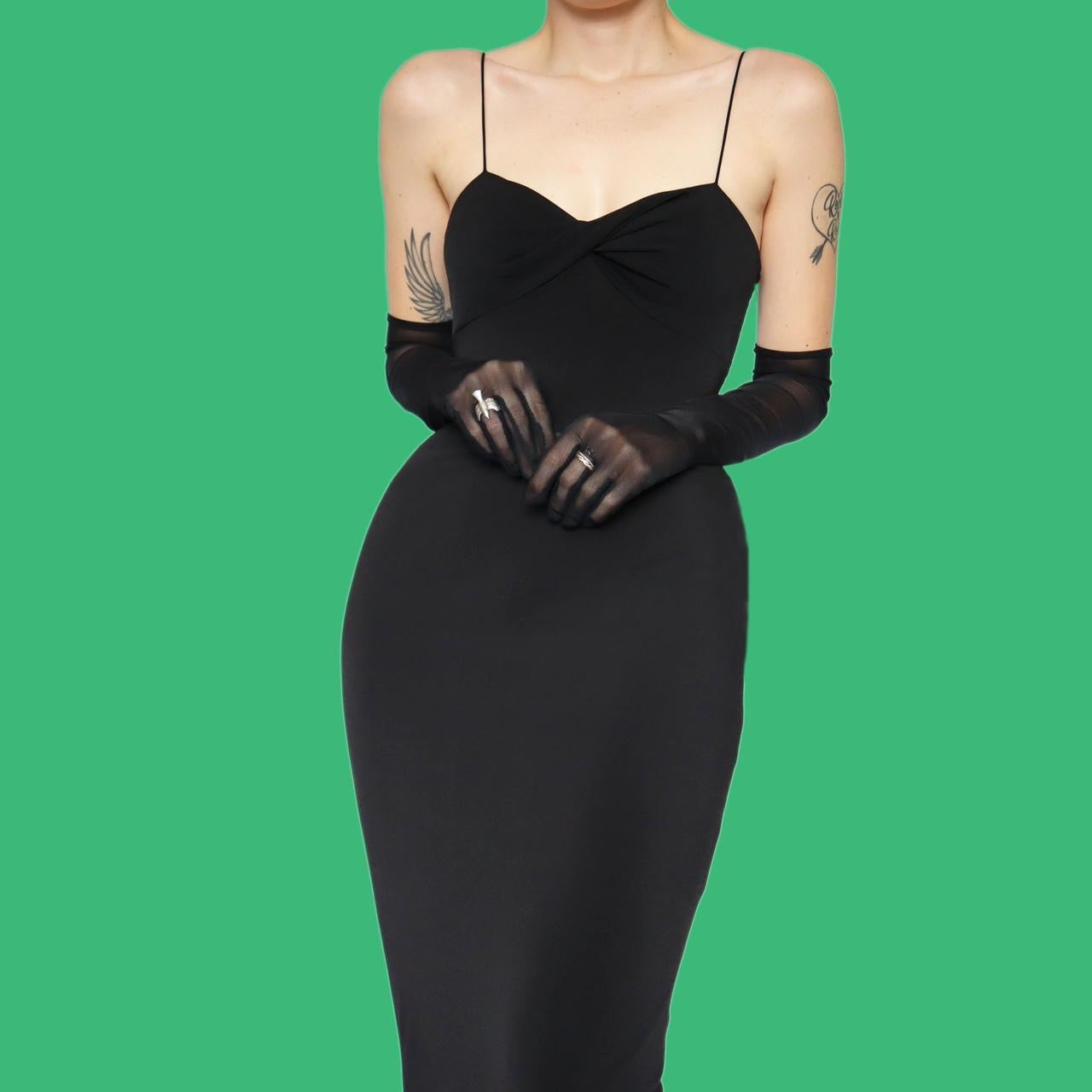 Black stretch maxi dress UK 10