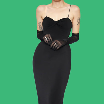 Black stretch maxi dress UK 10