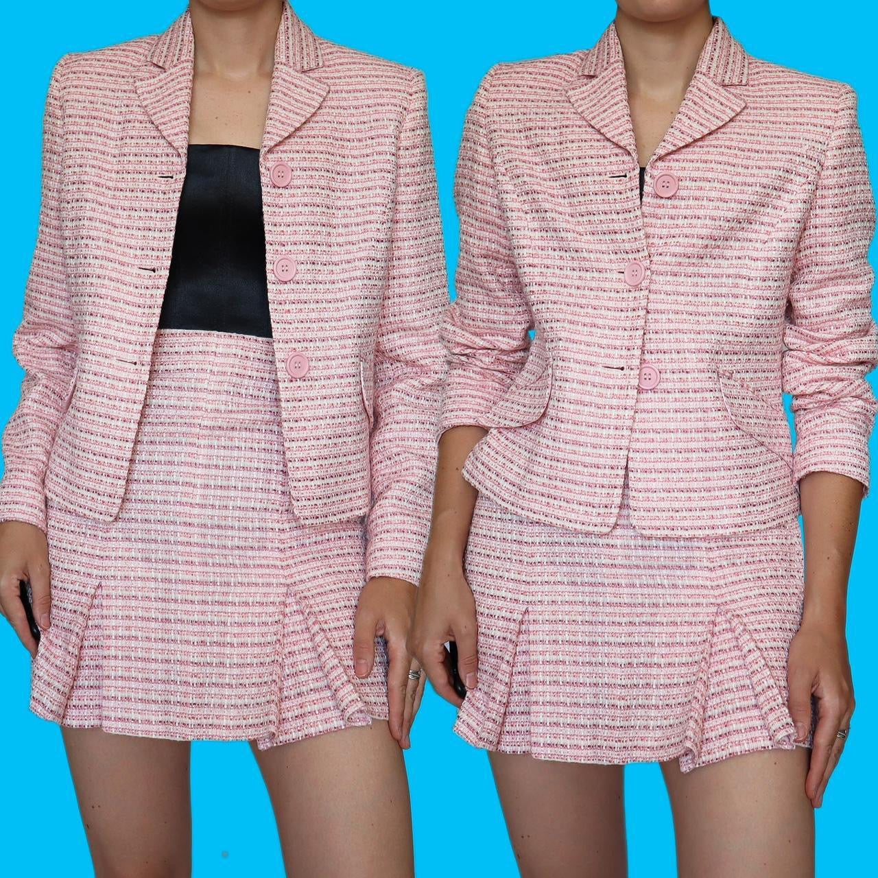 Pink 2 piece skirt & jacket suit UK 10