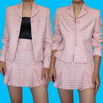 Pink 2 piece skirt & jacket suit UK 10