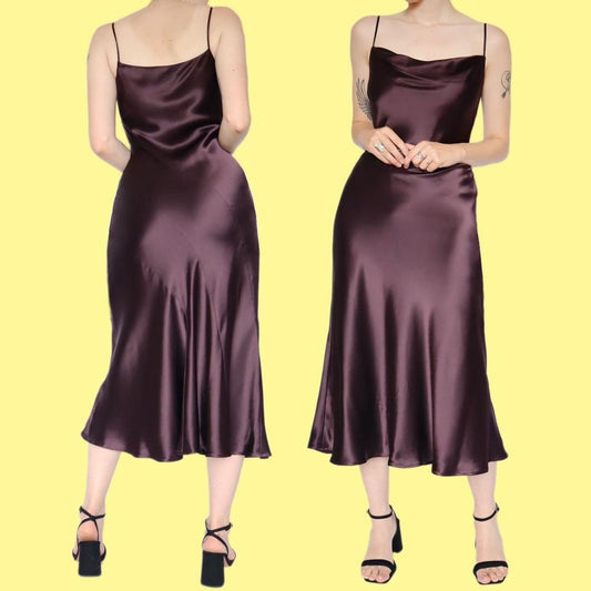 Satin slip midi dress UK 10