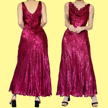 Beautiful silk blend pink evening dress UK 10