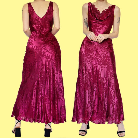 Beautiful silk blend pink evening dress UK 10