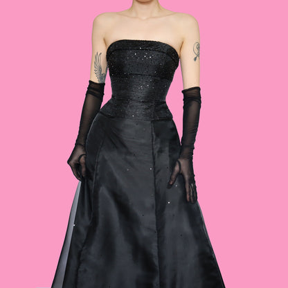 Black beaded organza 2 piece set UK 6