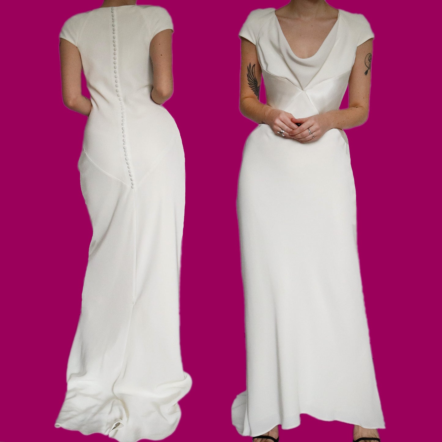 Stunning white Debut wedding dress with trail UK 8