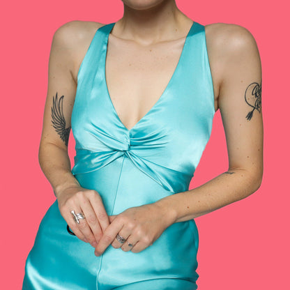 Silky sapphire evening dress UK 8