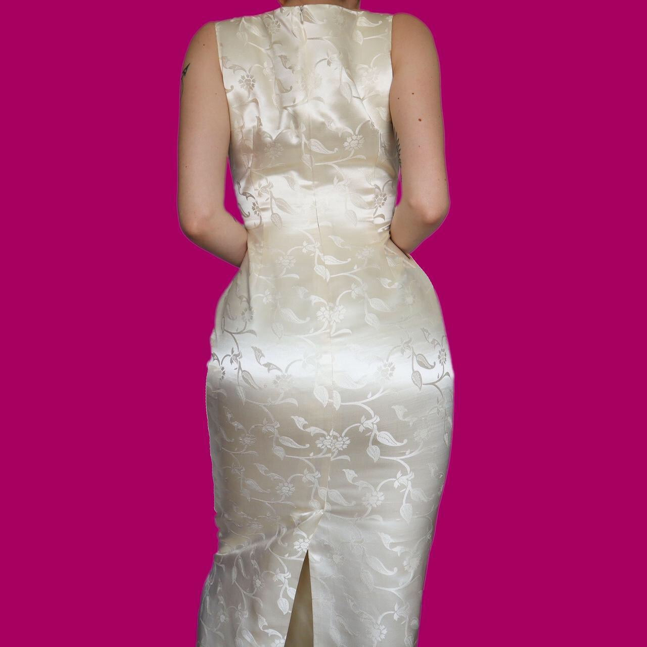 Stunning Monsoon Twilight 100% silk white evening dress UK 10