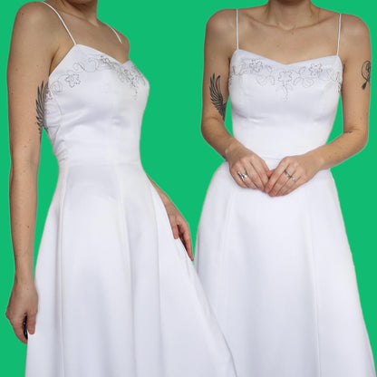 Stunning white Dave & Johnny a-line evening wedding dress UK 10