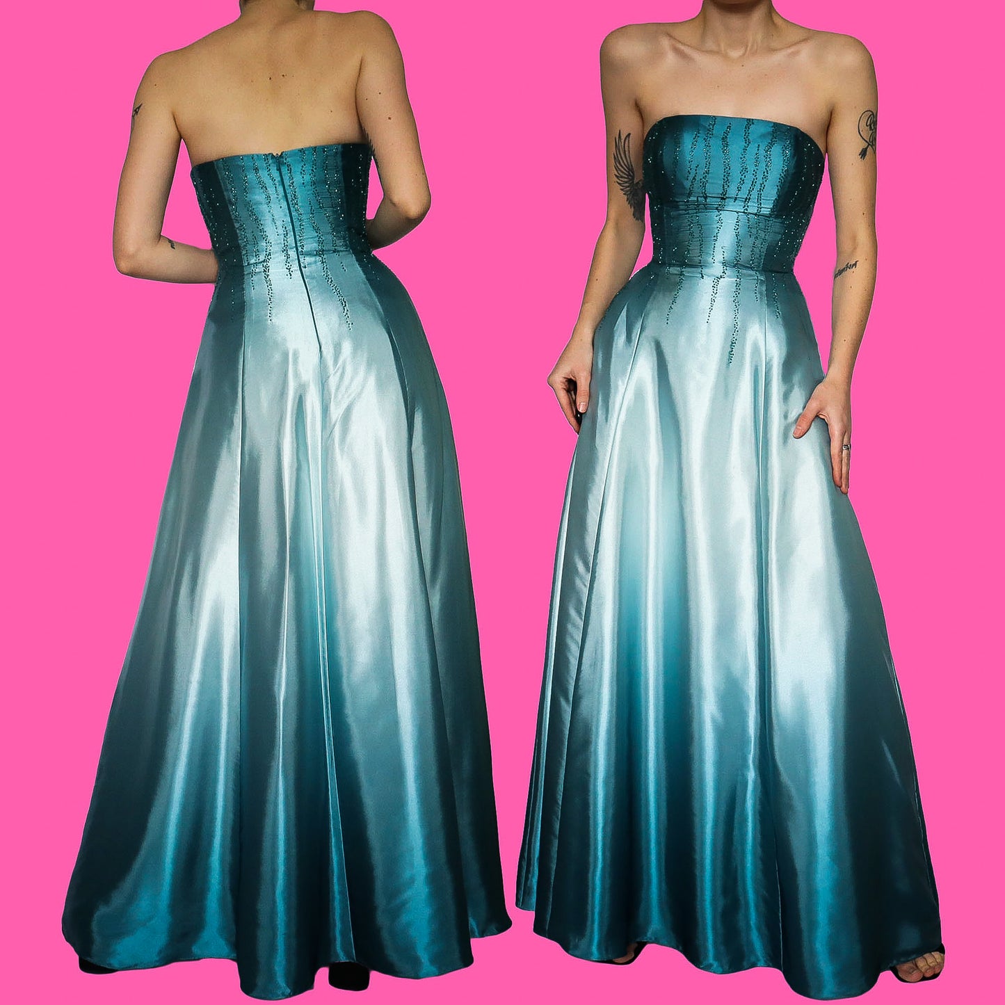 Sapphire strapless a line evening dress UK 12