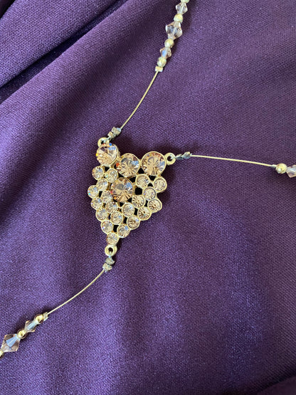 Dark purple glittery open back evening dress UK 12