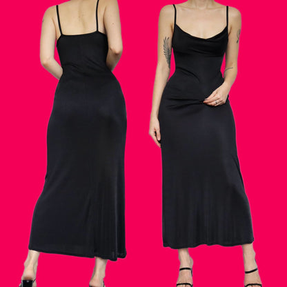 Super chic black slip dress UK 10