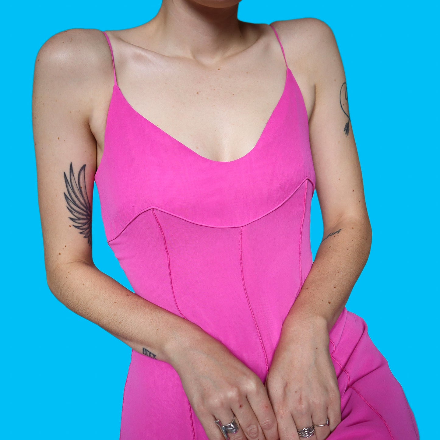 Frank Usher bubblegum pink evening dress UK 10