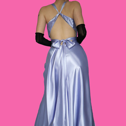 Silky lilac evening dress UK 14