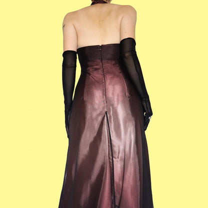 Silky ombré halterneck evening dress UK 14
