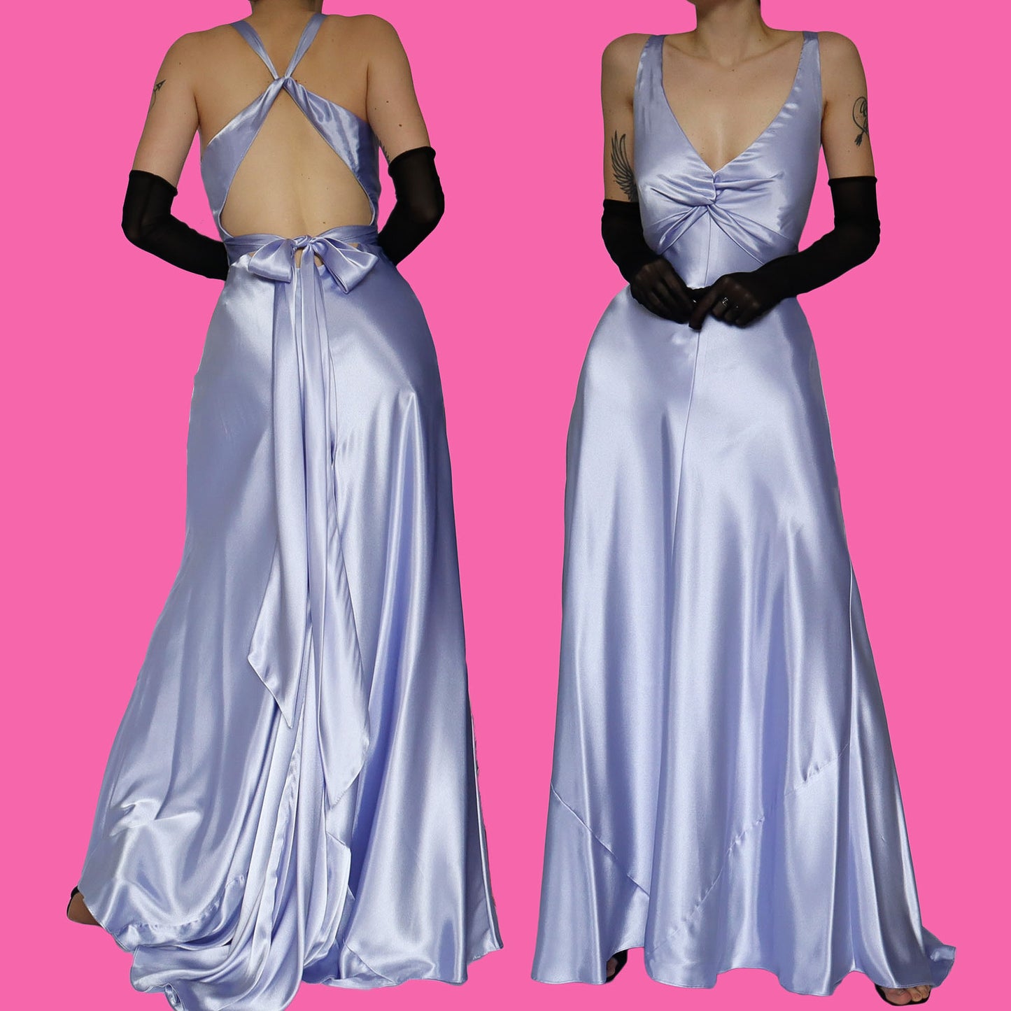 Silky lilac evening dress UK 14