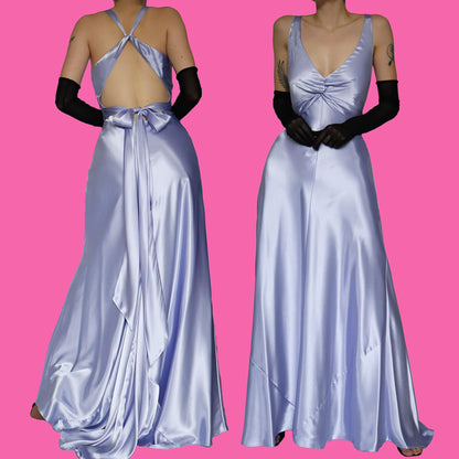 Silky lilac evening dress UK 14