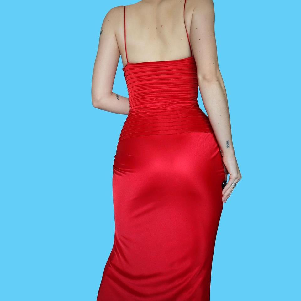 John Charles red evening dress UK 12