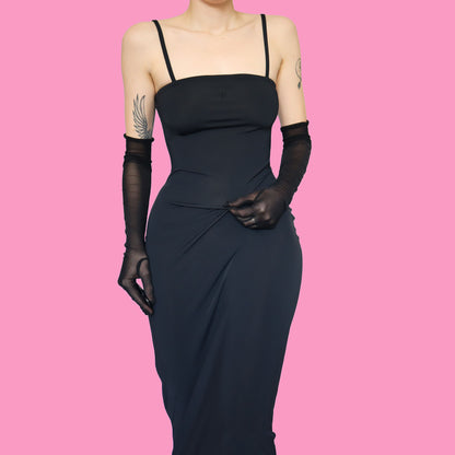 Black Nick Coleman bodycon stretch evening dress UK S