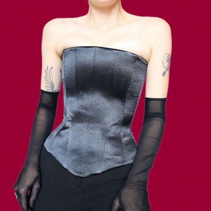 Black lace up corset UK 10