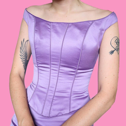 Beautiful lilac 2 piece corset & skirt set UK 8