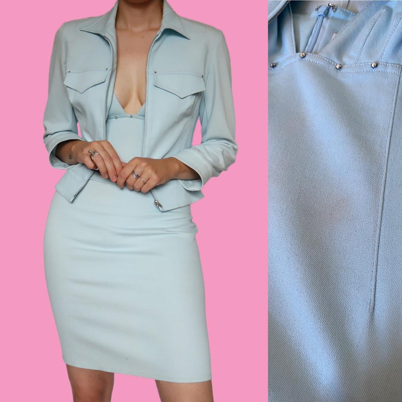 Baby blue dress and jacket 2 piece set UK 12