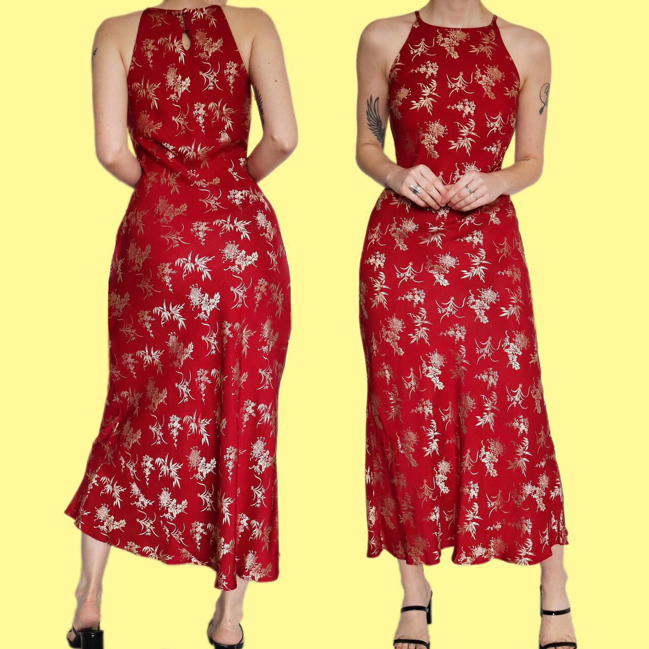 Stunning red/gold Principles petite evening dress