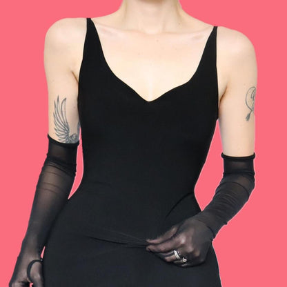 Black stretch bodycon evening dress UK 10