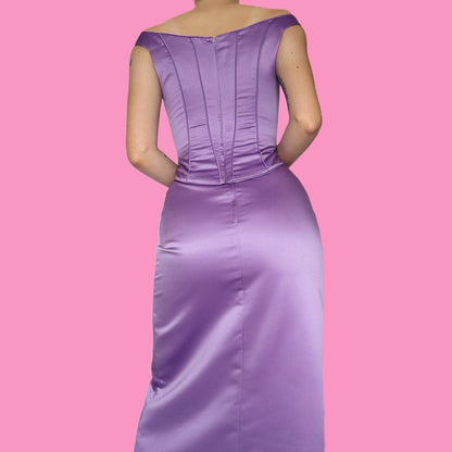 Beautiful lilac 2 piece corset & skirt set UK 8