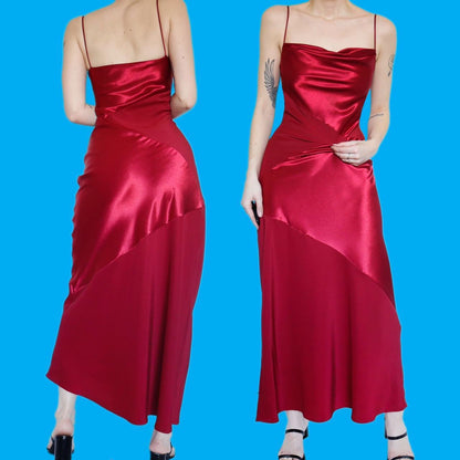 Stunning red satin slip dress UK 12