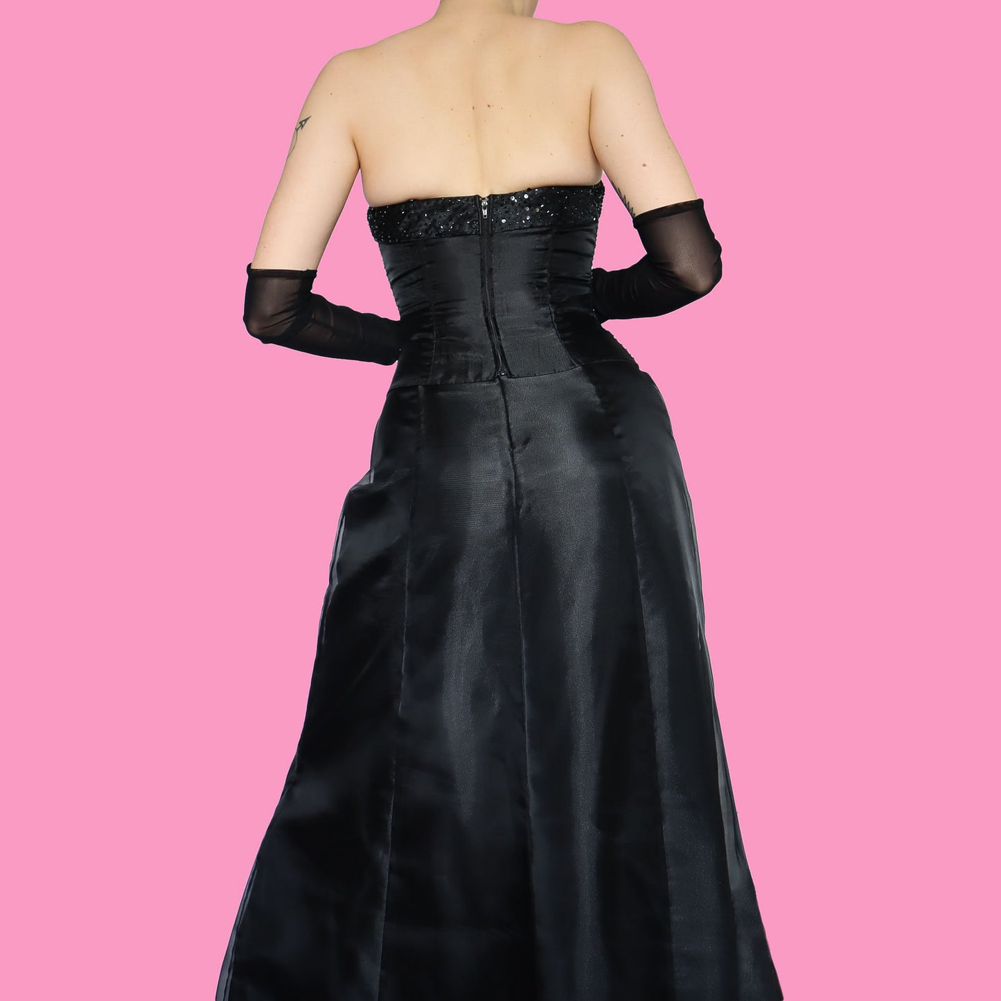 Black beaded organza 2 piece set UK 6