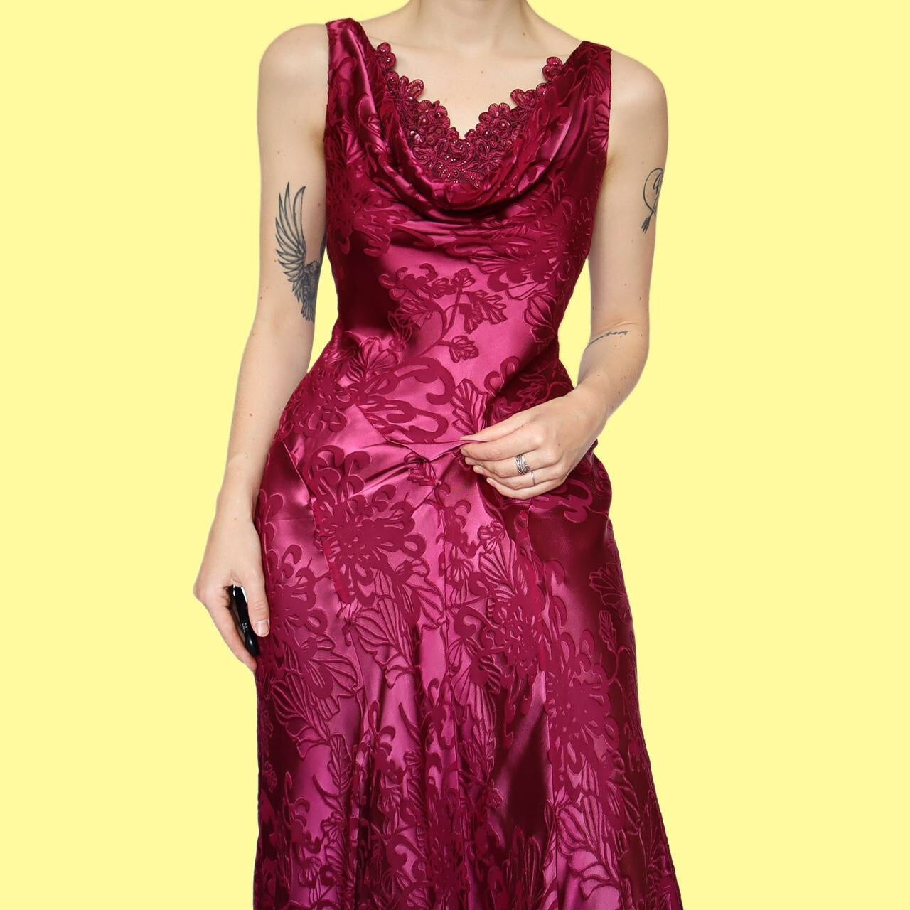Beautiful silk blend pink evening dress UK 10