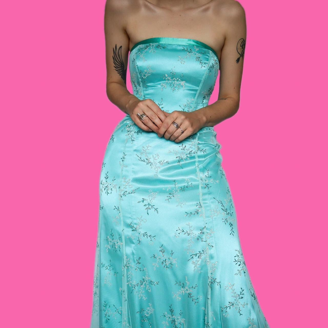 Beautiful glittery sapphire evening dress UK 12