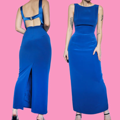 Stunning royal blue Frank Usher evening dress UK 12